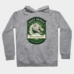 Green Dragon Premium Lager - Where Ale Meets Scale - Dragon Head - Fantasy Hoodie